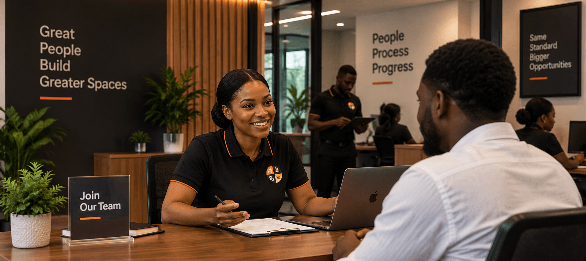 A Service Vault Ghana recruiter interviewing a candidate