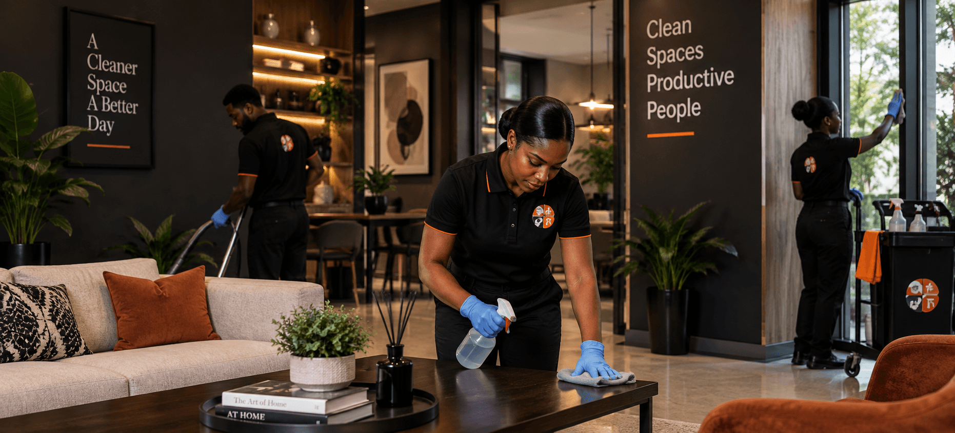 A Service Vault Ghana cleaning team at work